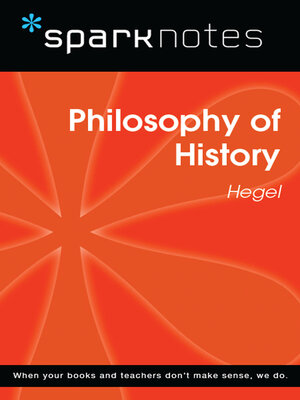 cover image of Philosophy of History (SparkNotes Philosophy Guide)
